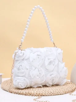 Elegant 3D Floral Clutch Bag