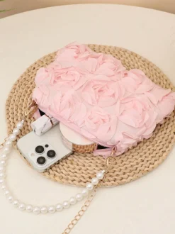 Elegant 3D Floral Clutch Bag