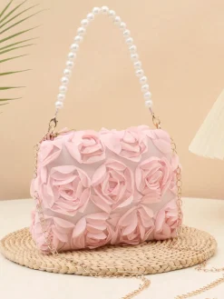 Elegant 3D Floral Clutch Bag