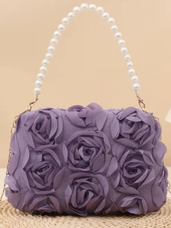 Elegant 3D Floral Clutch Bag