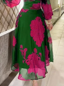 Elegant Floral A-line Skirt