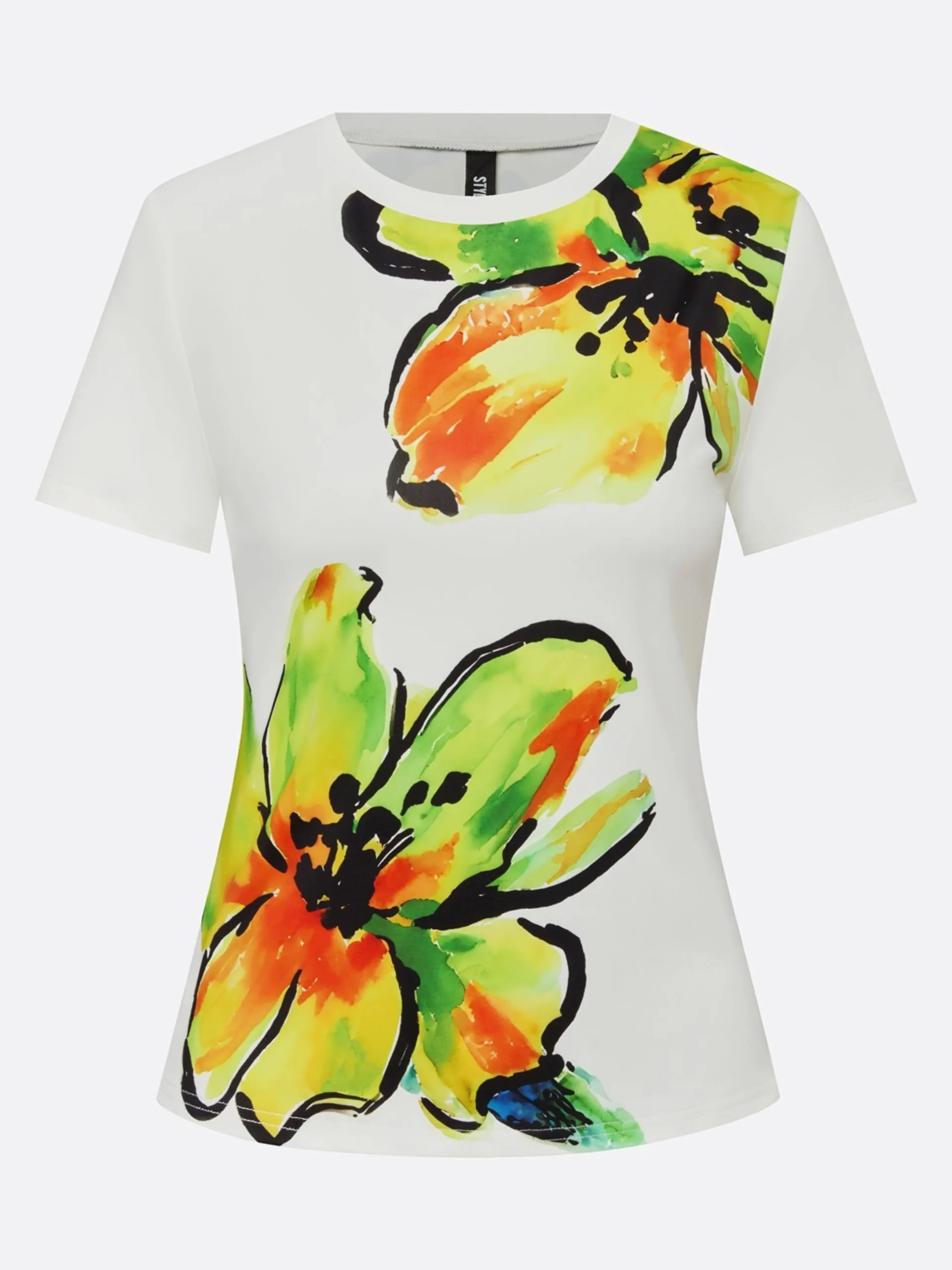 Elegant Floral Printing Crew Neck T-shirt