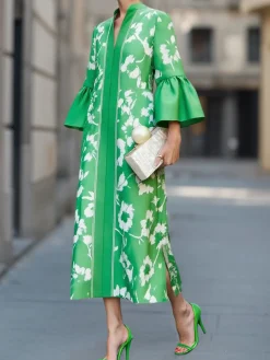 Elegant Floral Printing Maxi Dress