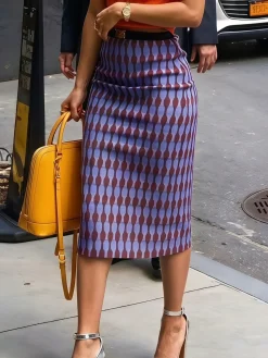 Elegant Geometric Midi Skirt