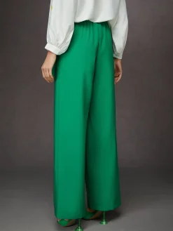 Elegant High-Drape Wide Leg Trousers with Bow Belt