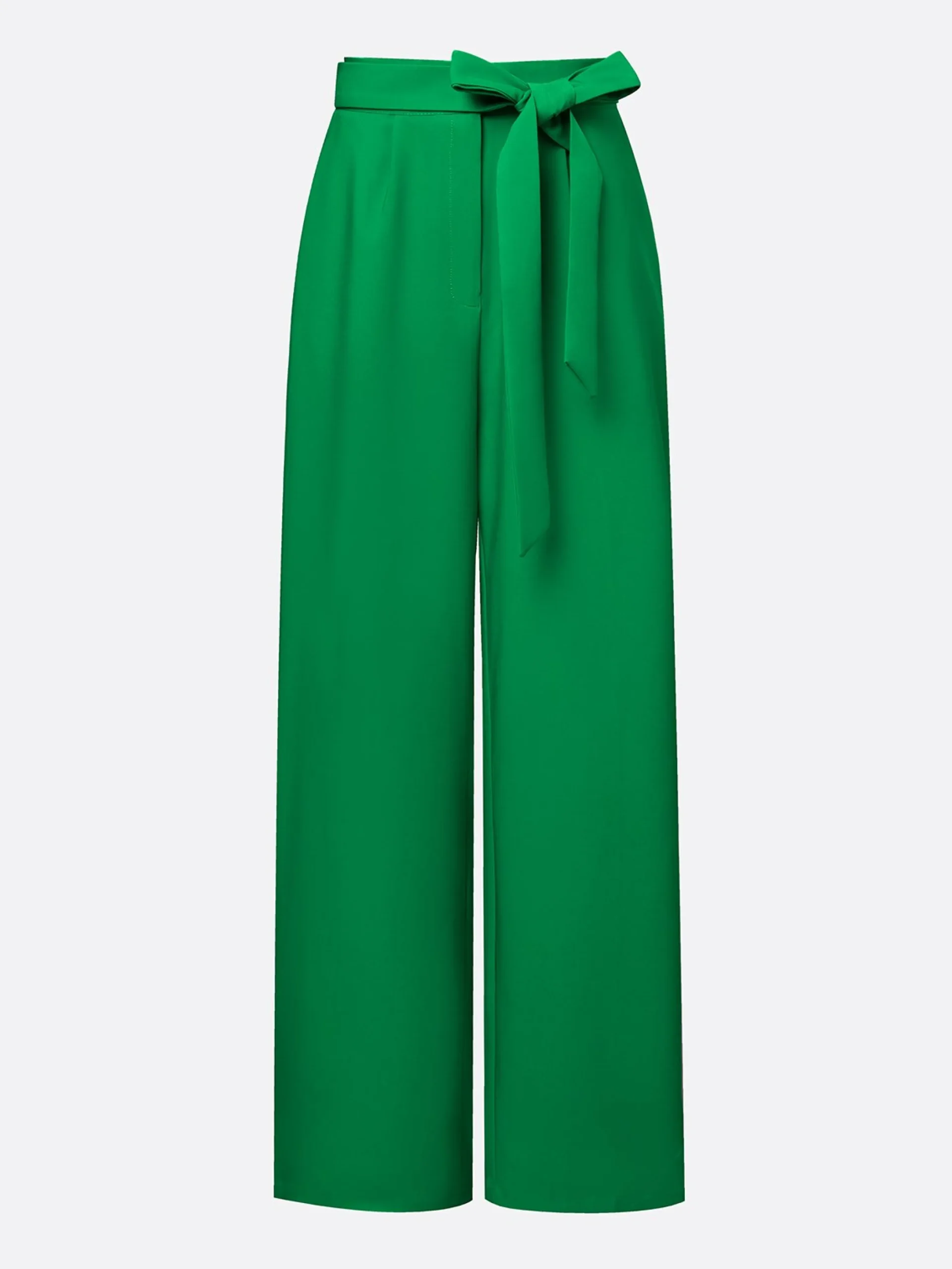 Elegant High-Drape Wide Leg Trousers with Bow Belt