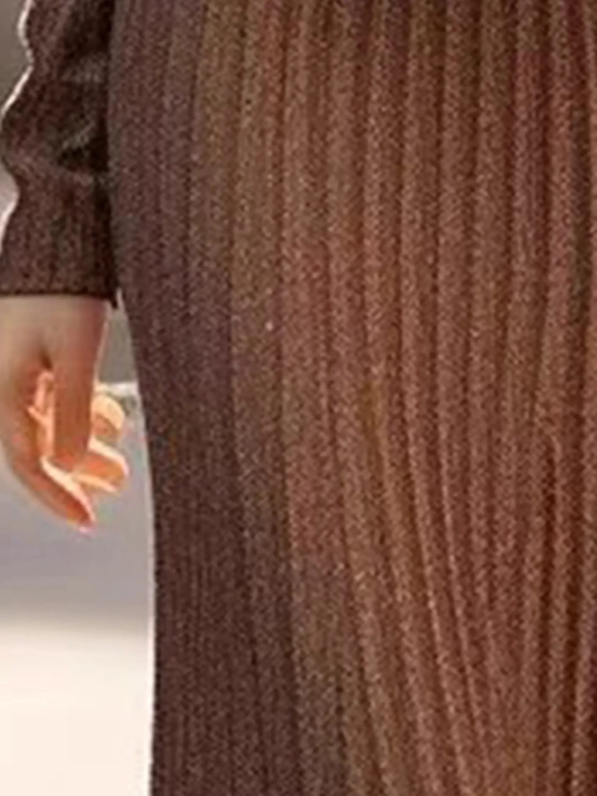 Elegant High Waist Pleated Knit Maxi Skirt