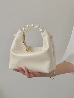 Elegant Imitation Pearl Handbag Thin Chain Strap Crossbody Bag