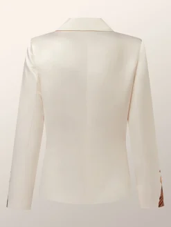 Elegant Luxury Satin Floral Statement Blazer