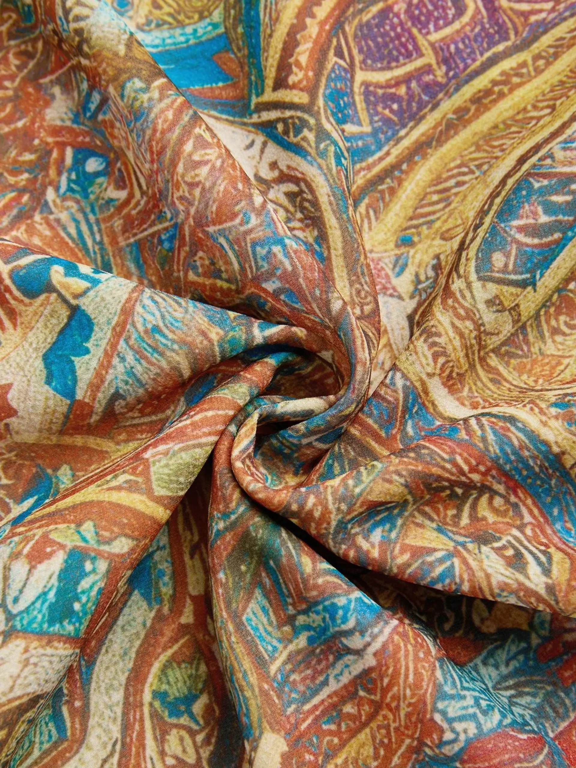 Elegant Paisley Blouse Puff Sleeve Shawl Collar Loose Vacation