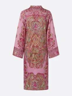 Elegant Paisley Print Relaxed Midi Dress