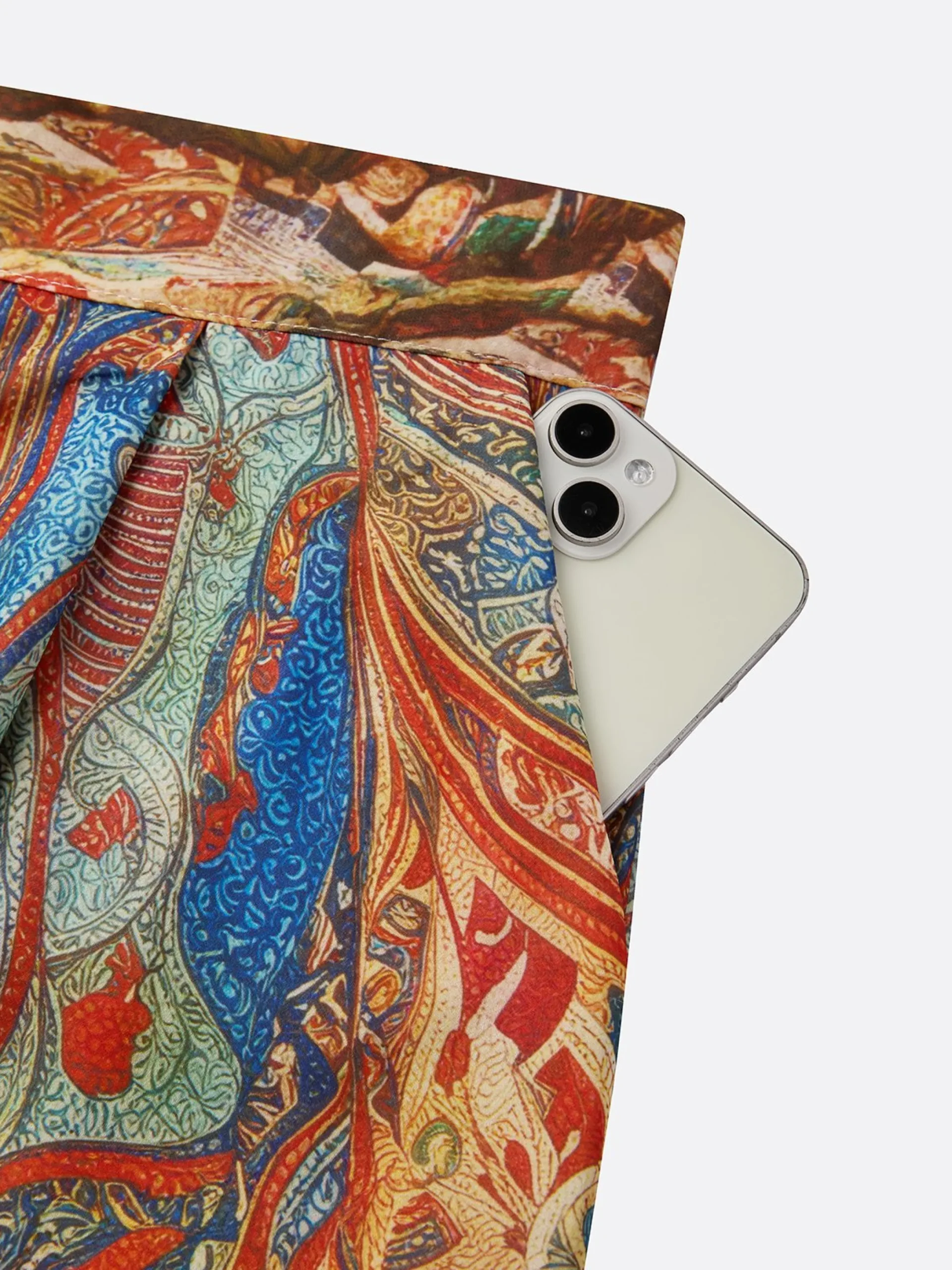 Elegant Paisley Wide Leg Pants H-Line Natural Vacation Trousers
