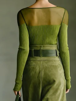 Elegant Plain Crew Neck Blouse