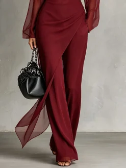 Elegant Plain Flare Pants