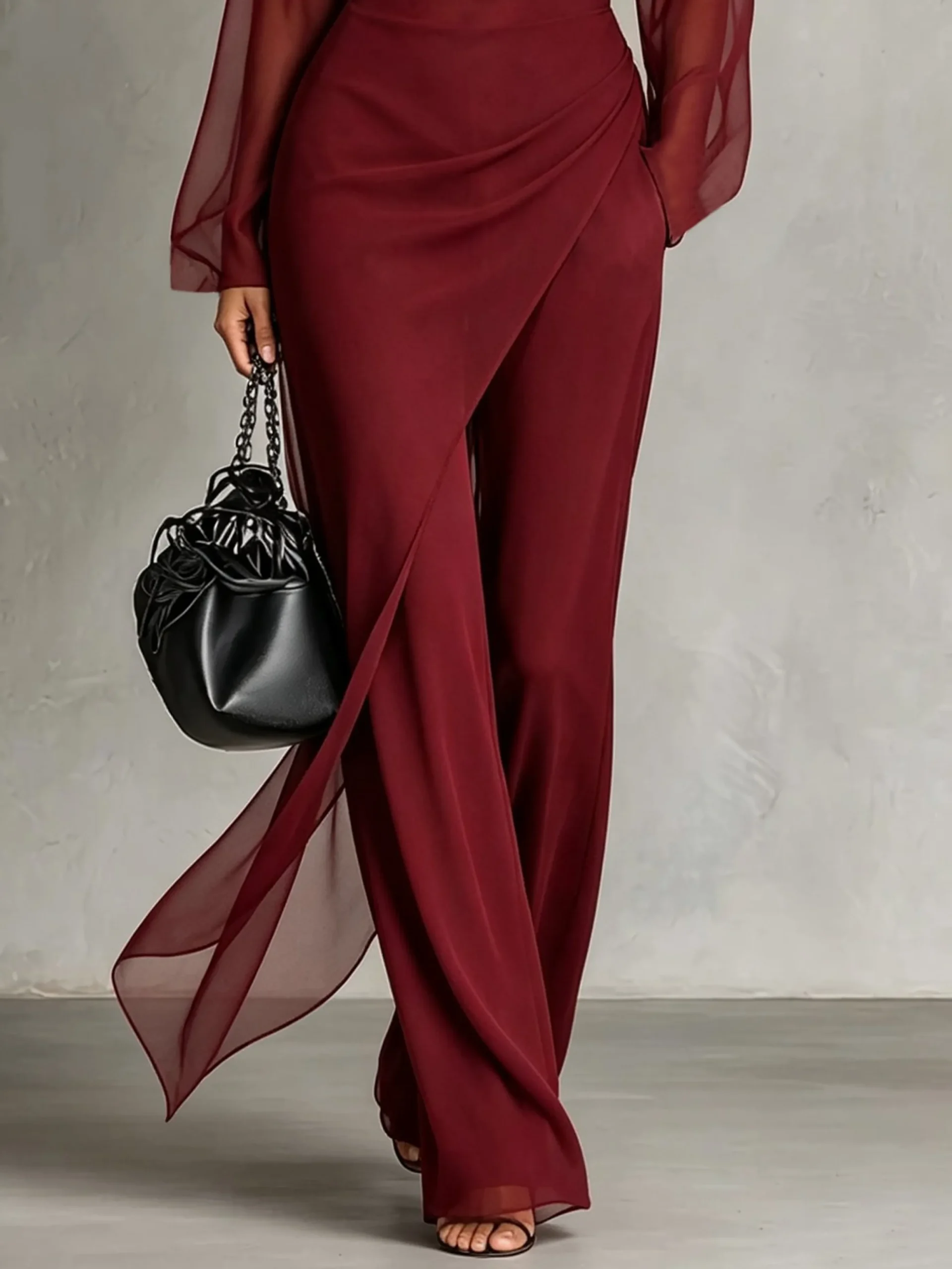Elegant Plain Flare Pants
