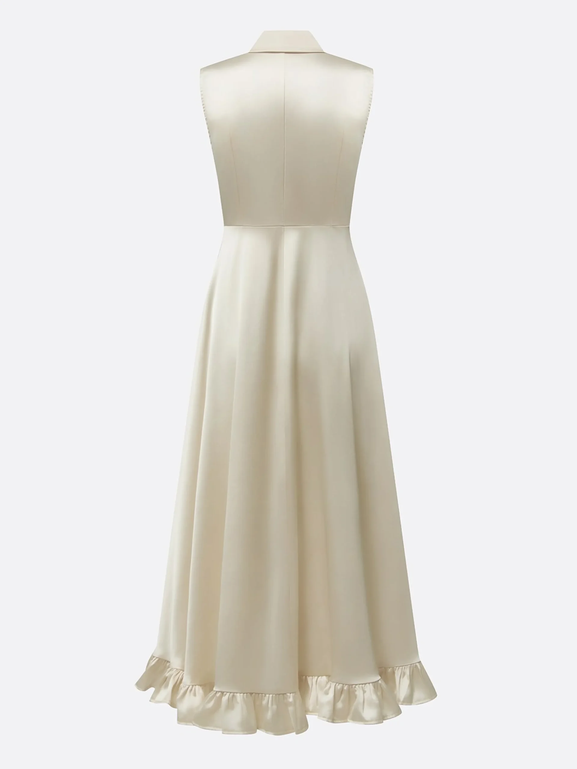 Elegant Plain Hot Drilling Shirt Collar Maxi Dress