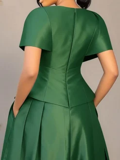 Elegant Plain Irregular Craftsmanship Crew Neck Blouse