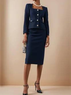 Elegant Plain Knee Length Skirt