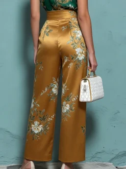 Elegant Plain Printing Straight Pants