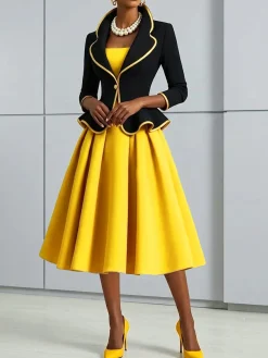 Elegant Plain Spaghetti Midi Dress