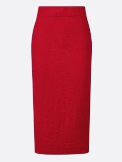 Elegant Plain Sweater Midi Skirt