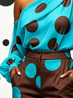 Elegant Polka Dots Printing Blouse