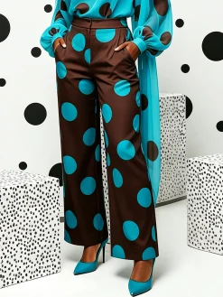 Elegant Polka Dots Printing Straight Pants
