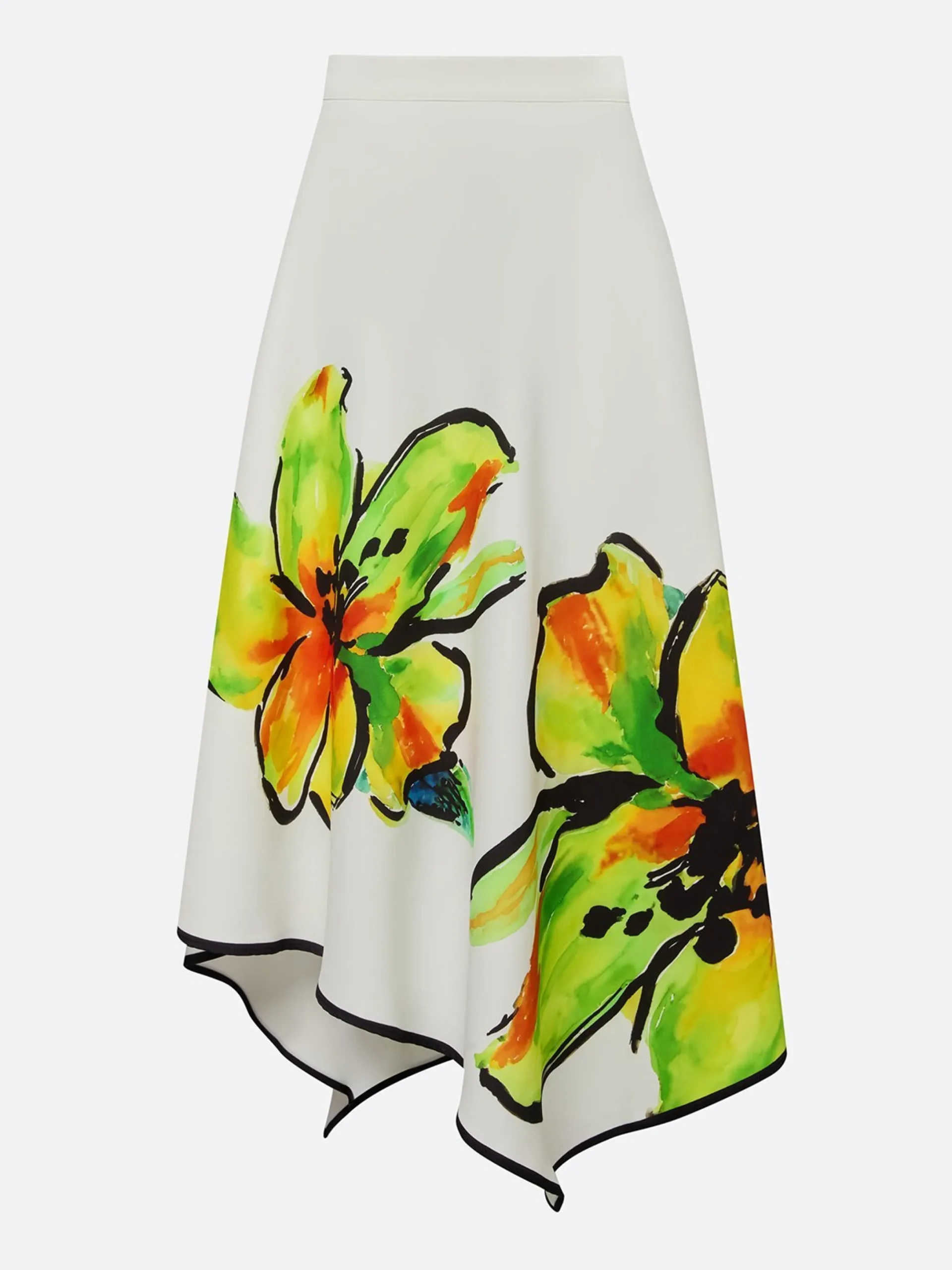 Elegant Printing Floral Midi Skirt