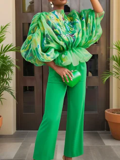 Elegant Random Print Printing Off The Shoulder Blouse