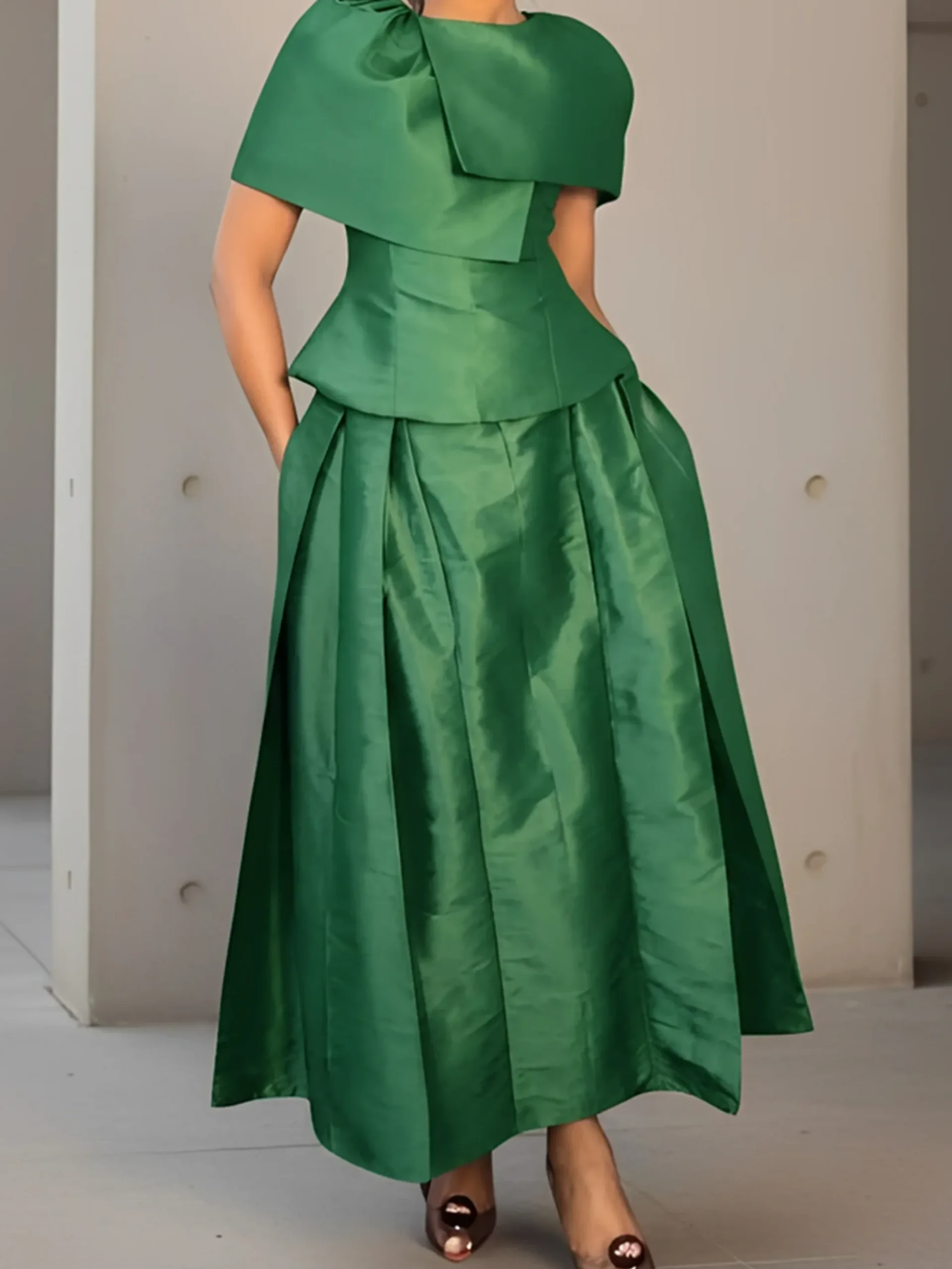 Elegant Solid Relaxed A-Line Maxi Skirt