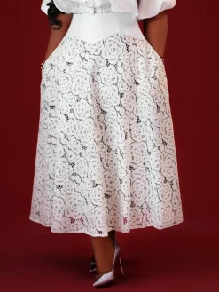 Elegant Split Joint Plain Midi Skirt