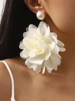 Exaggerated Floral Drop Earrings