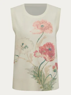 Floral Crew Neck Elegant Tank Top
