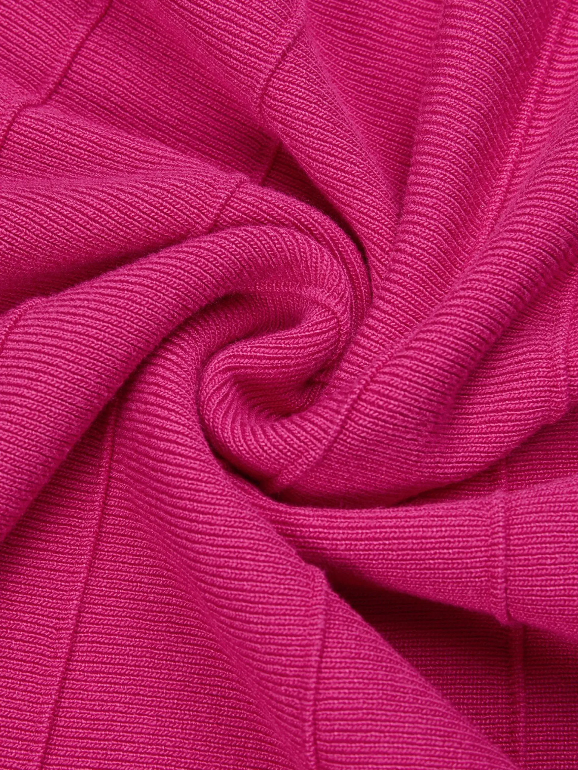 French Vintage Rose Pink Ribbed Knit Midi Dress
