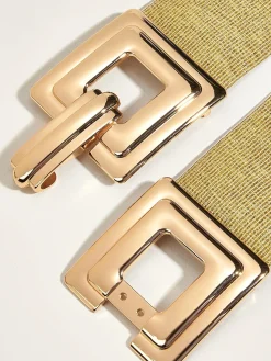 Geometric Hollow Out Metal Buckle Stretch Girdle