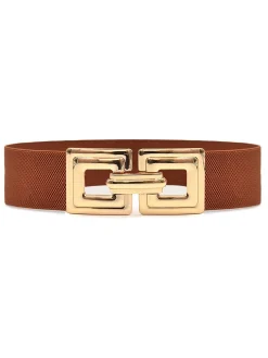 Geometric Hollow Out Metal Buckle Stretch Girdle