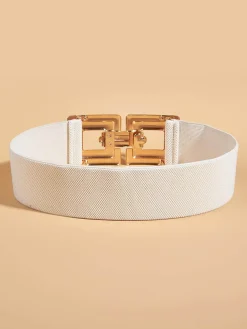 Geometric Hollow Out Metal Buckle Stretch Girdle