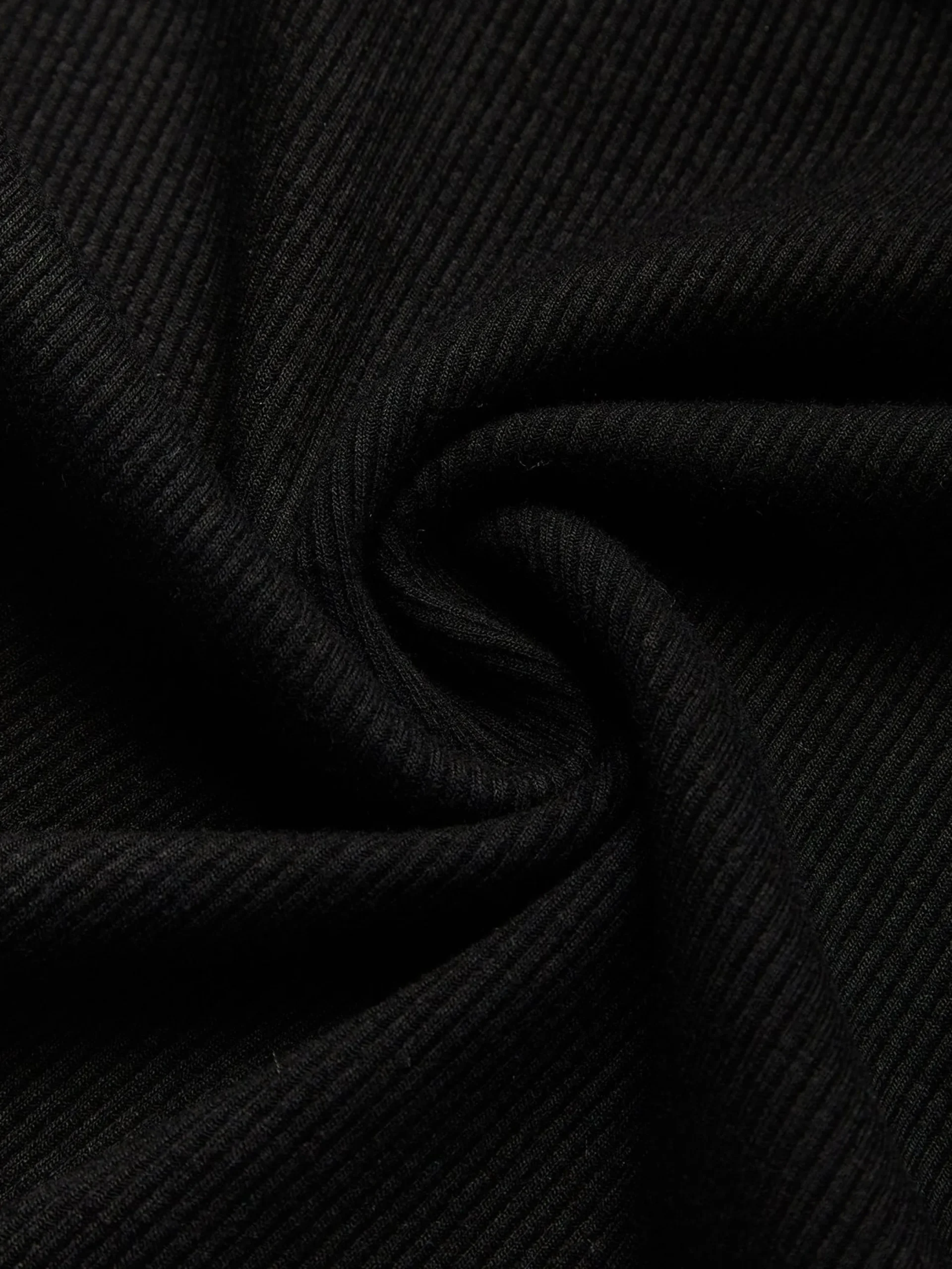 Jersey Urban Plain Zipper Turtleneck T-shirt