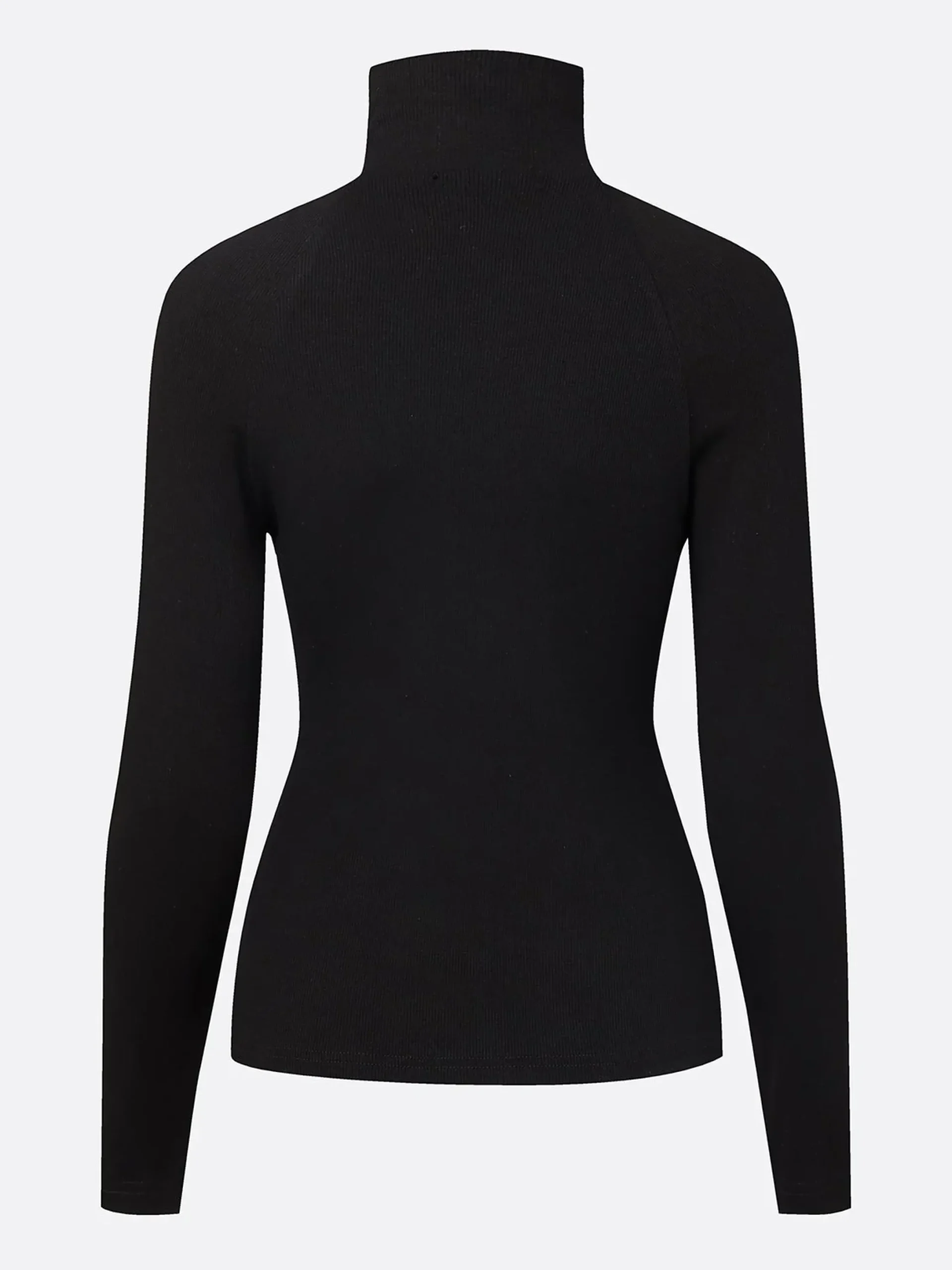 Jersey Urban Plain Zipper Turtleneck T-shirt