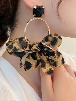 Leopard Print Fabric Earrings