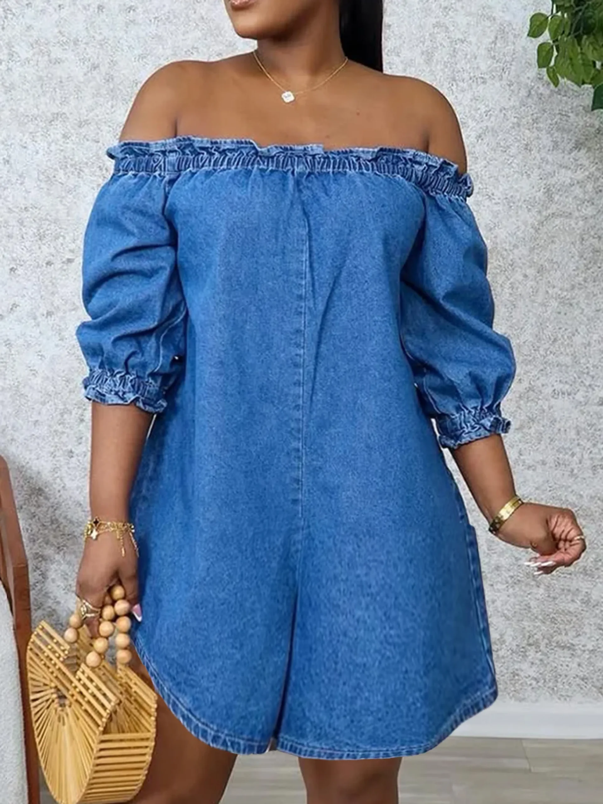 Loose Casual Denim Jumpsuit