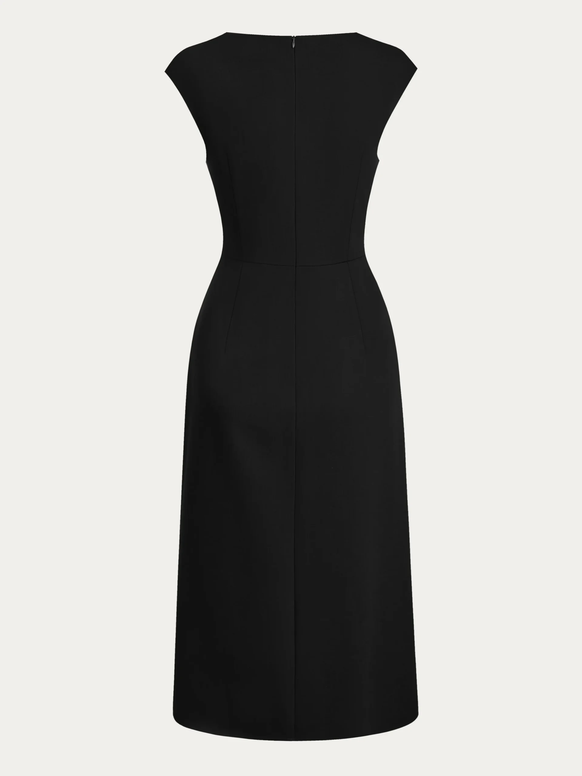 Notched Urban Plain Dress With No
