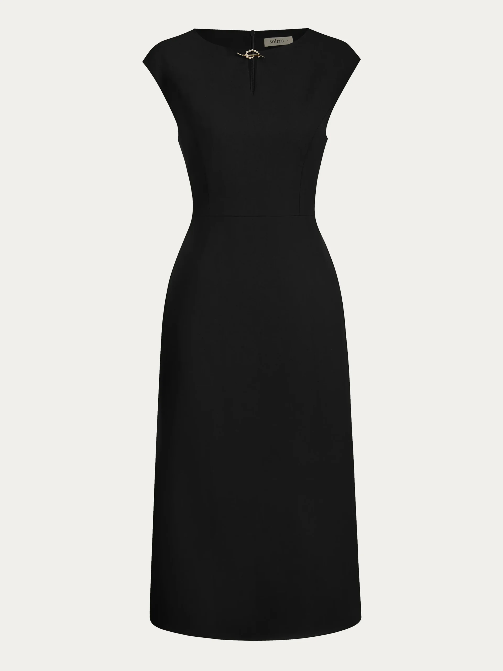 Notched Urban Plain Dress With No