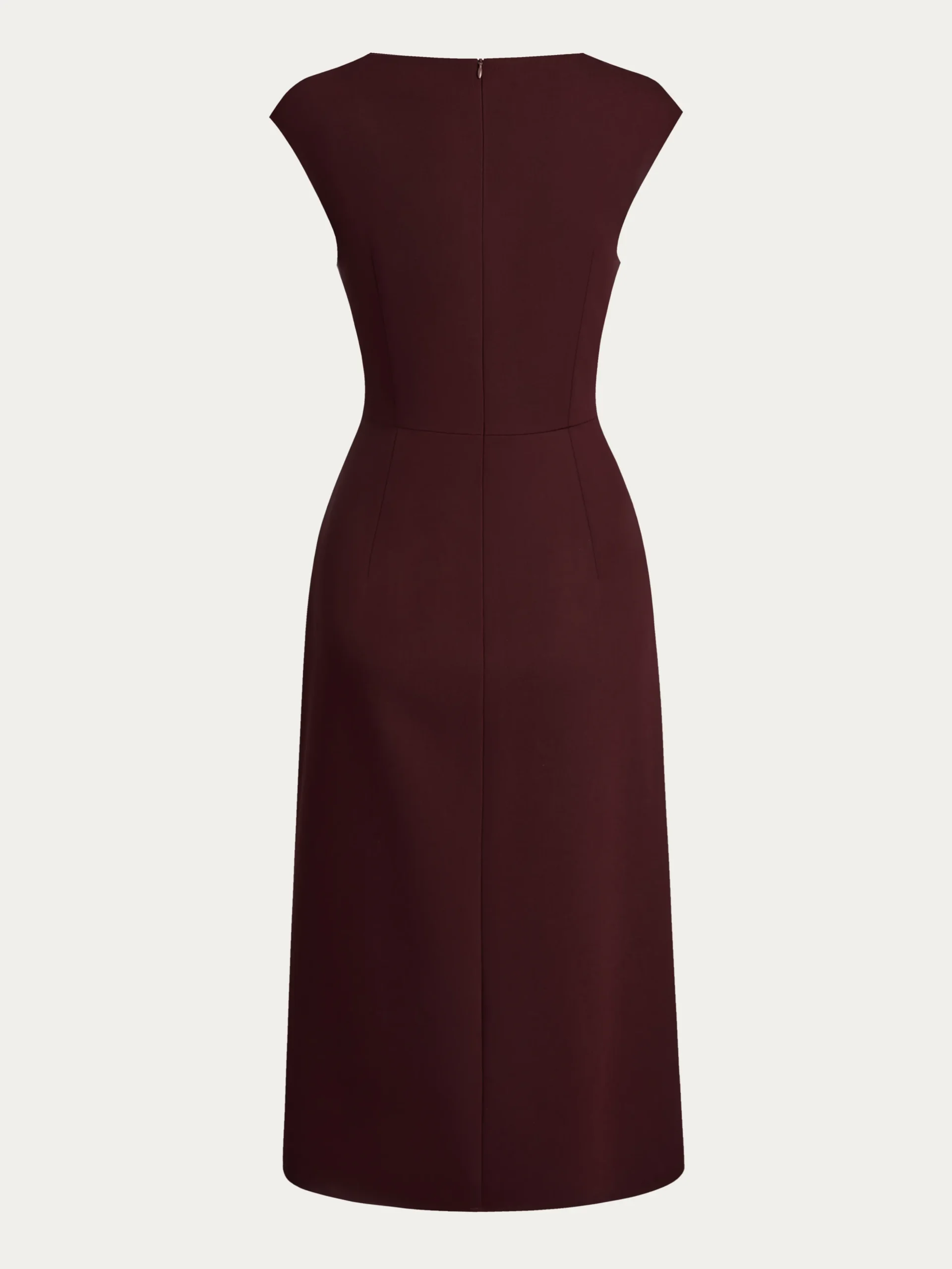 Notched Urban Plain Dress With No