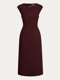 Notched Urban Plain Dress With No