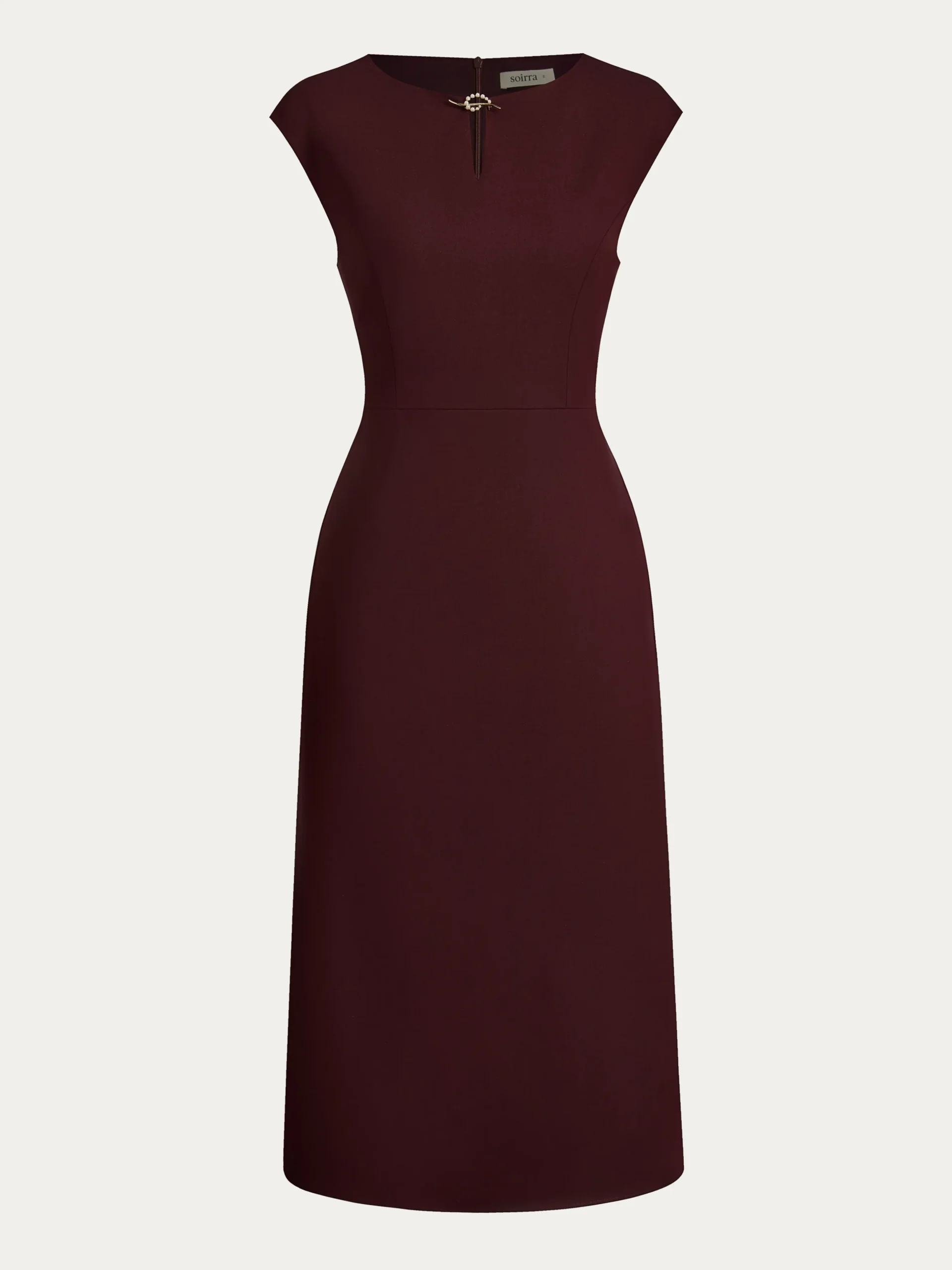 Notched Urban Plain Dress With No