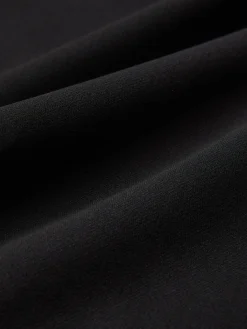 Notched Urban Plain Dress With No