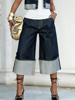 Plain Urban Loose Soft Tencel Denim Jeans