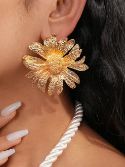 Pleated Flower Earrings