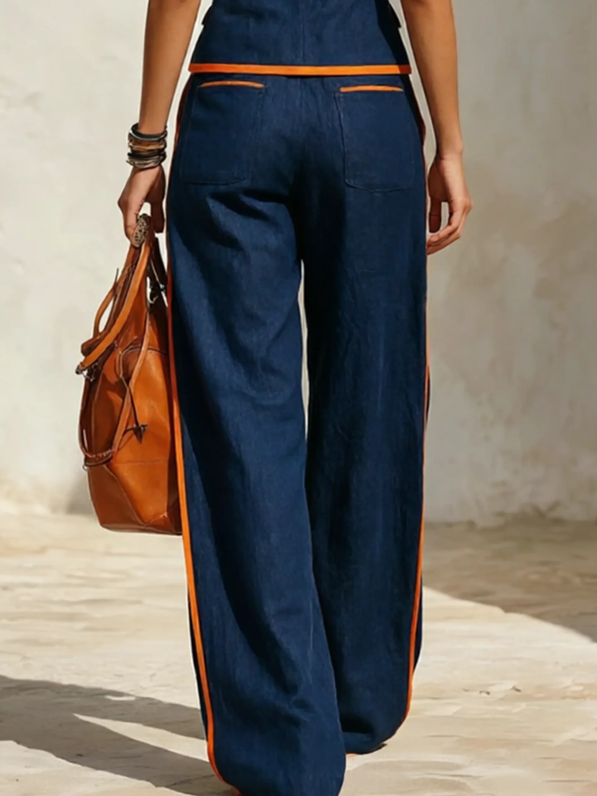 Plus Size Casual Cotton And Linen Printing Loose Pants